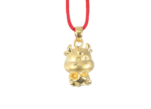 24K Gold Ox Pendant