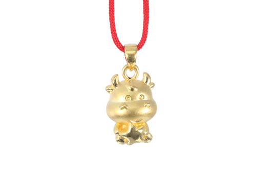 24K Gold Ox Pendant