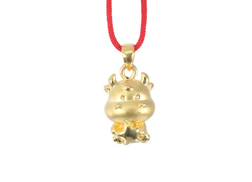 24K Gold Ox Pendant