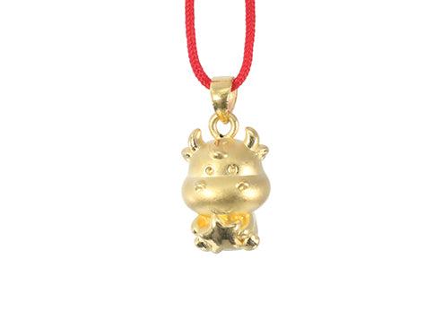 24K Gold Ox Pendant