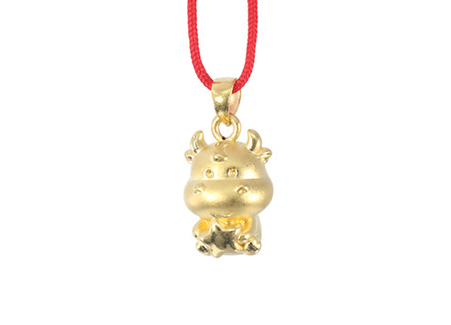 24K Gold Ox Pendant