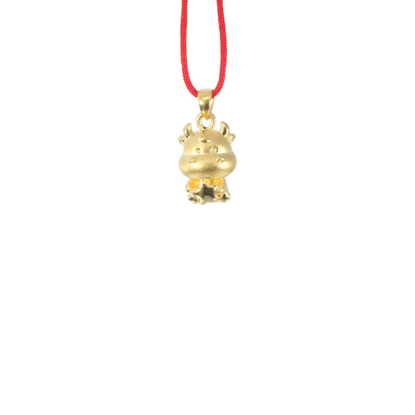 24K Gold Ox Pendant