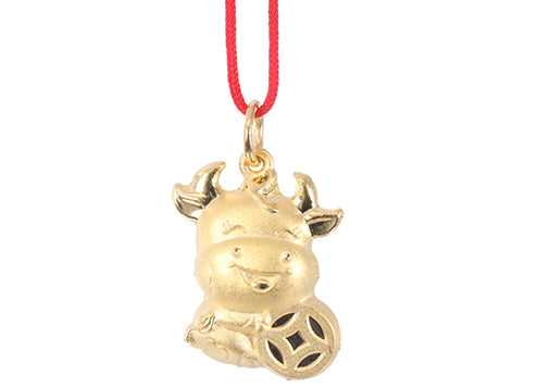 24K Gold Ox Pendant