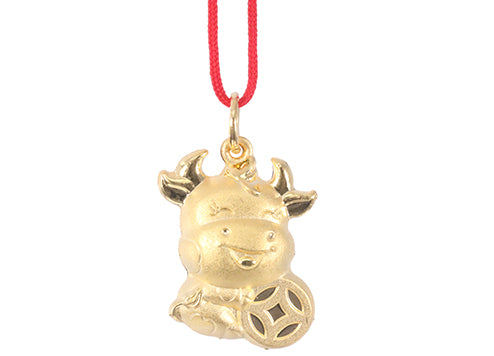 24K Gold Ox Pendant