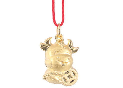 24K Gold Ox Pendant