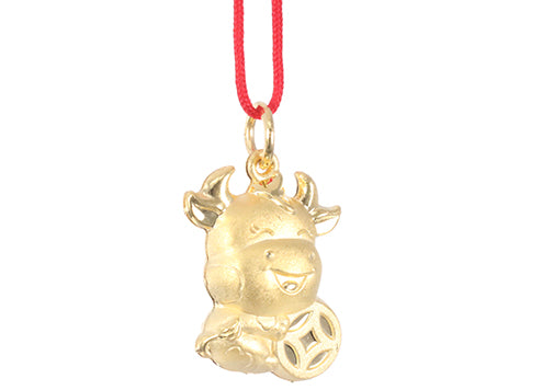 24K Gold Ox Pendant