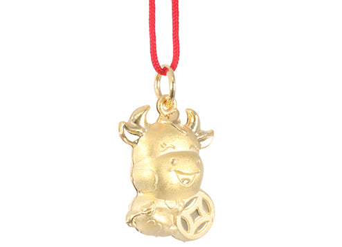 24K Gold Ox Pendant