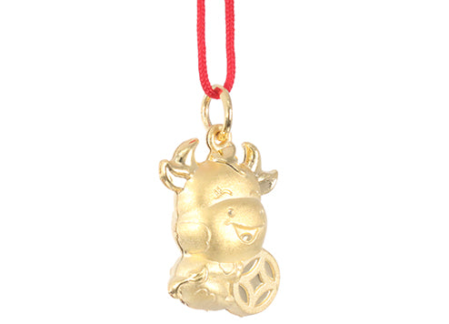 24K Gold Ox Pendant