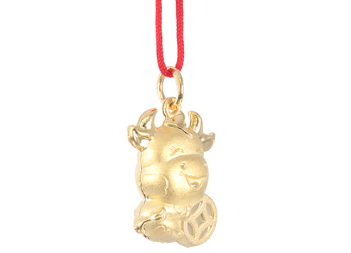 24K Gold Ox Pendant