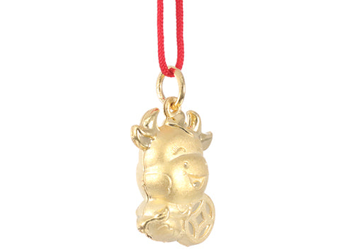 24K Gold Ox Pendant