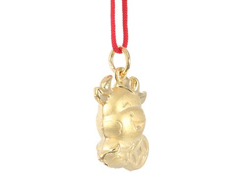 24K Gold Ox Pendant