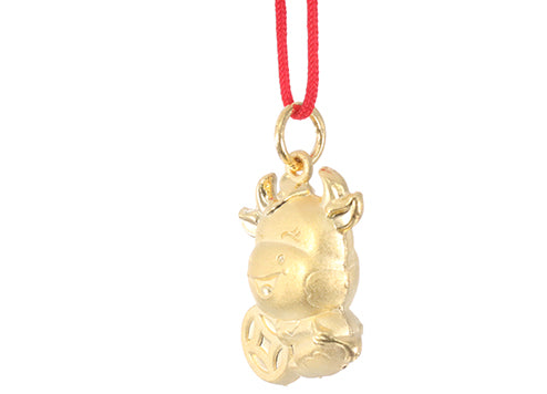 24K Gold Ox Pendant