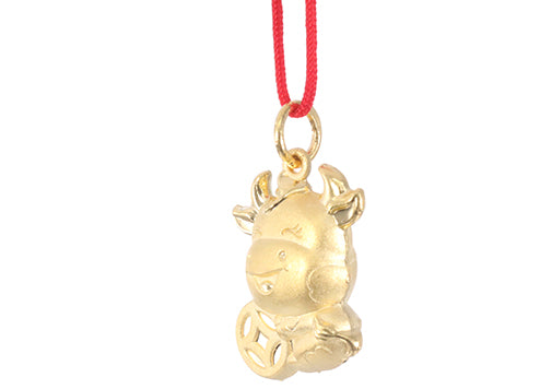 24K Gold Ox Pendant