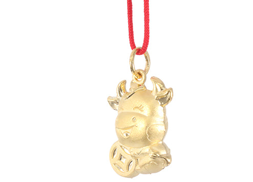 24K Gold Ox Pendant