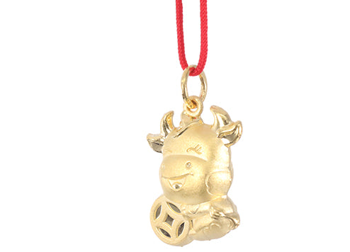 24K Gold Ox Pendant