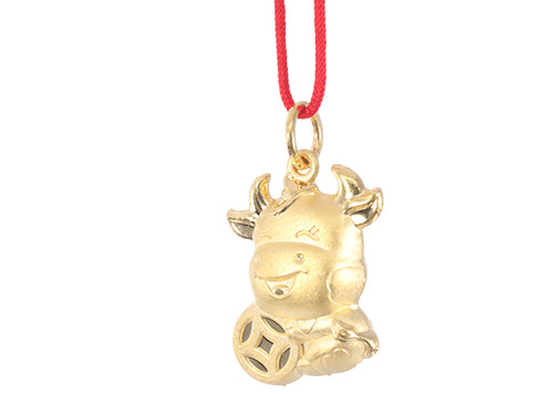 24K Gold Ox Pendant