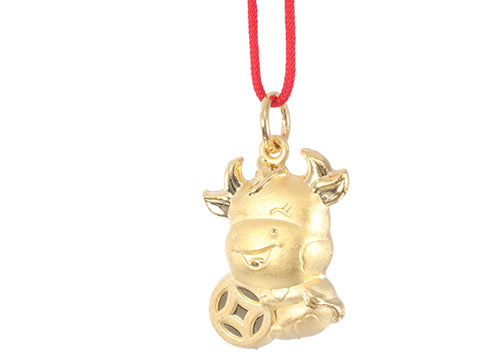 24K Gold Ox Pendant