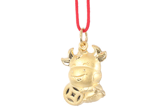 24K Gold Ox Pendant