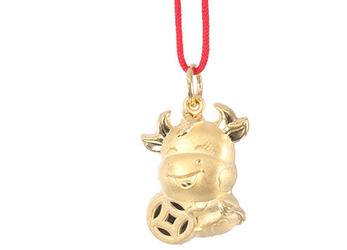 24K Gold Ox Pendant