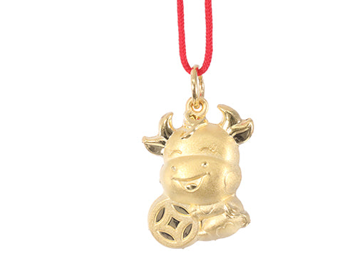 24K Gold Ox Pendant