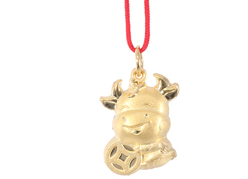 24K Gold Ox Pendant