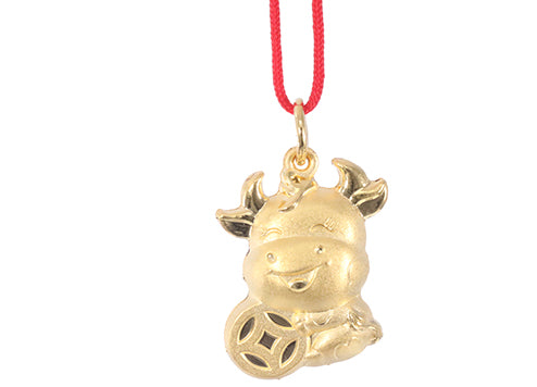 24K Gold Ox Pendant