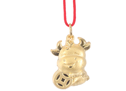 24K Gold Ox Pendant