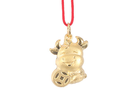 24K Gold Ox Pendant