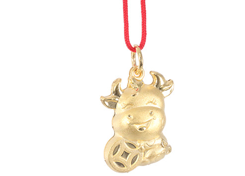 24K Gold Ox Pendant