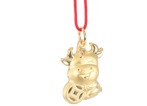 24K Gold Ox Pendant