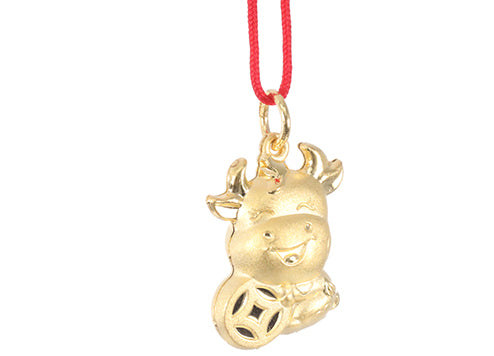 24K Gold Ox Pendant