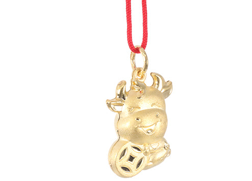 24K Gold Ox Pendant