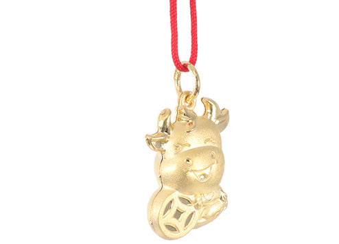 24K Gold Ox Pendant