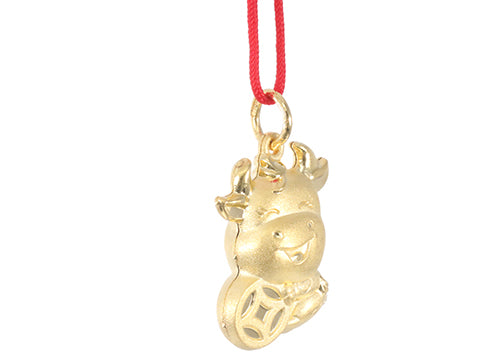 24K Gold Ox Pendant