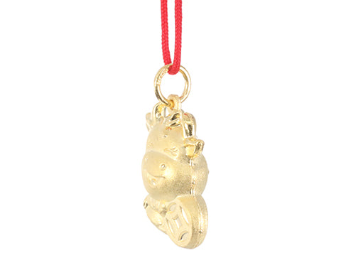 24K Gold Ox Pendant