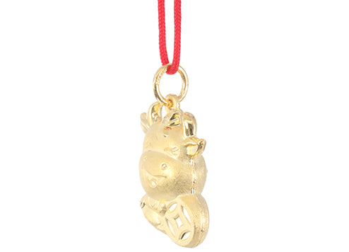 24K Gold Ox Pendant