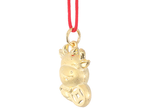 24K Gold Ox Pendant