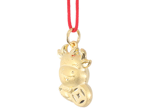 24K Gold Ox Pendant