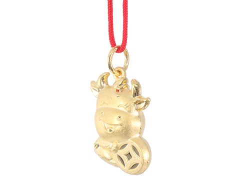 24K Gold Ox Pendant