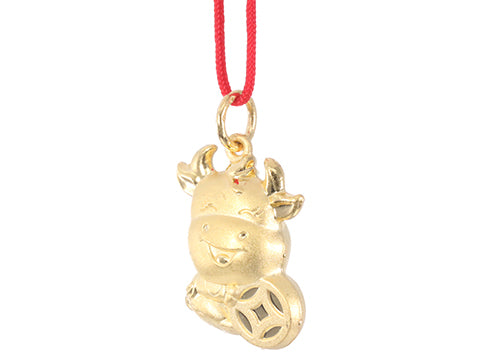 24K Gold Ox Pendant