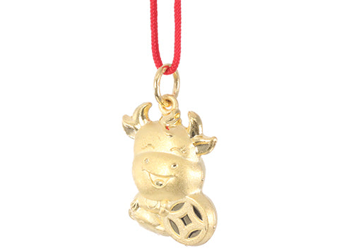 24K Gold Ox Pendant