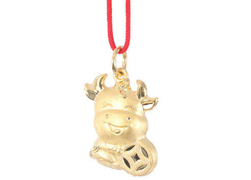 24K Gold Ox Pendant