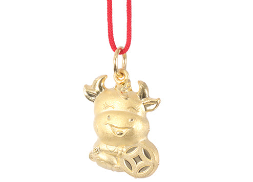 24K Gold Ox Pendant