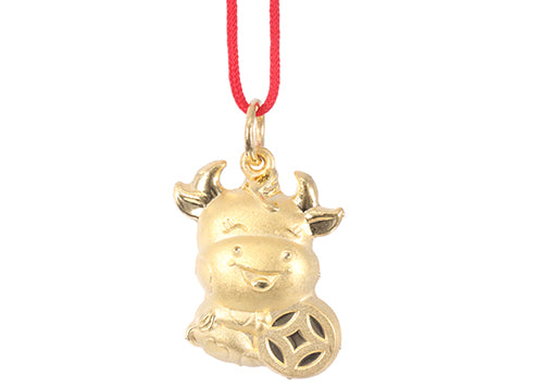 24K Gold Ox Pendant