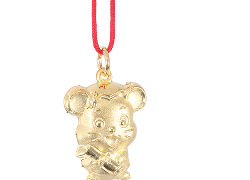 24K Gold Rat Pendant