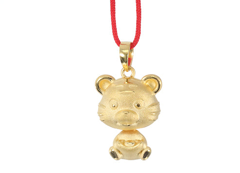 24K Gold Tiger Pendant