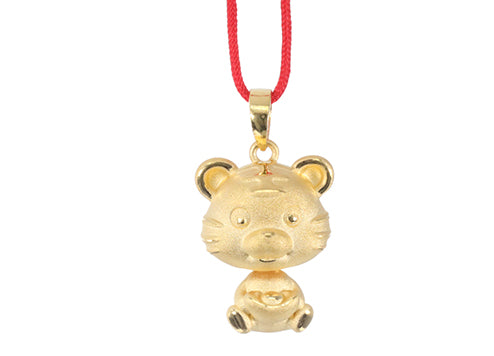 24K Gold Tiger Pendant