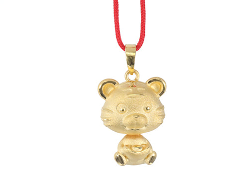 24K Gold Tiger Pendant