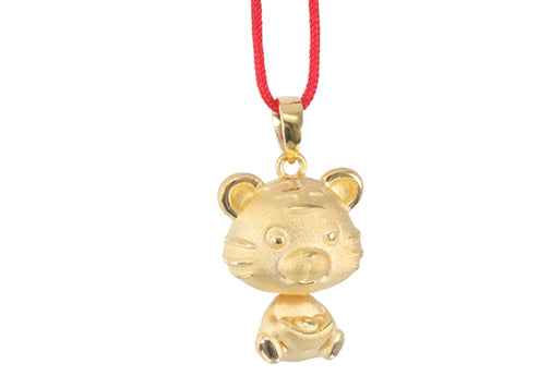 24K Gold Tiger Pendant