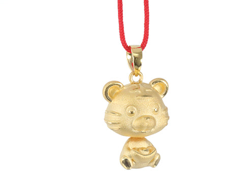 24K Gold Tiger Pendant